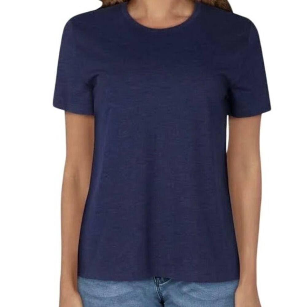 NEW Natural Reflections Everyday Crew Short-Sleeve T-Shirt Peacoat Blue 1X